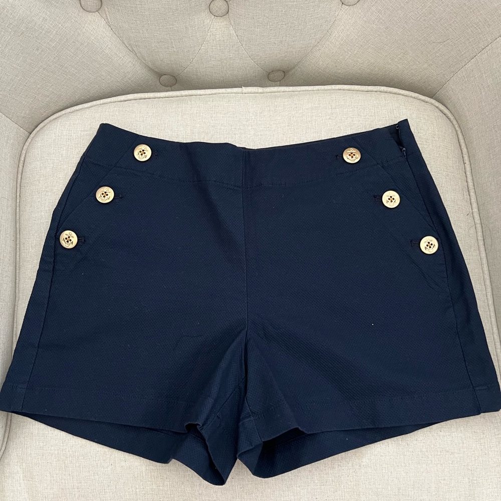 J. Crew Factory Blue High Waist Shorts Nautical Style